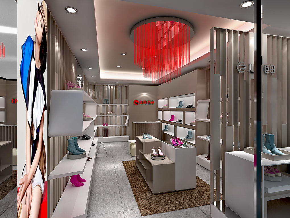 60平米女鞋专卖店设计装修效果图