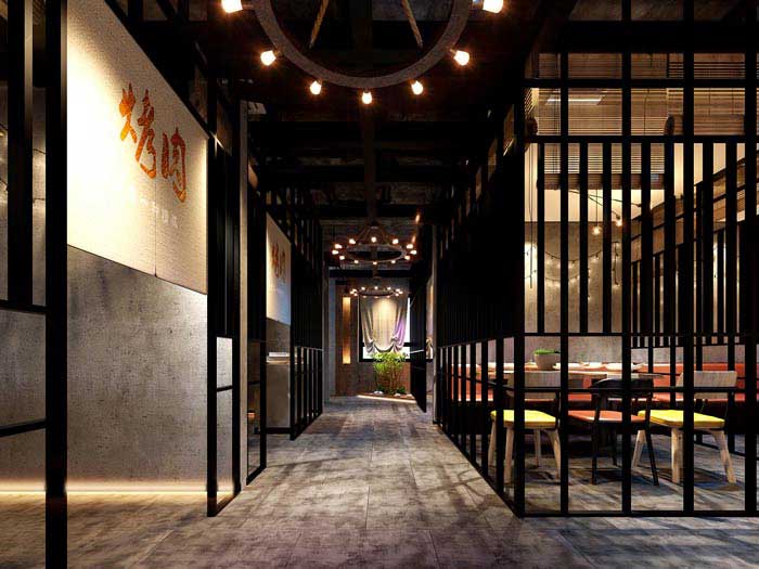 320平米洛阳烤肉店装修设计效果图