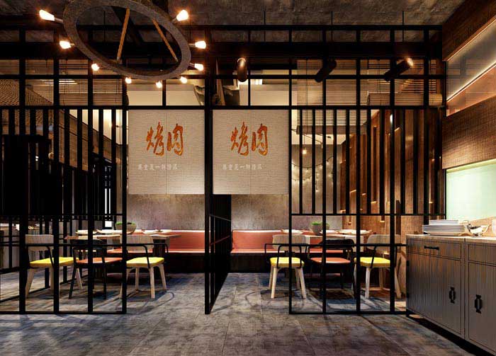 320平米洛阳烤肉店装修设计效果图