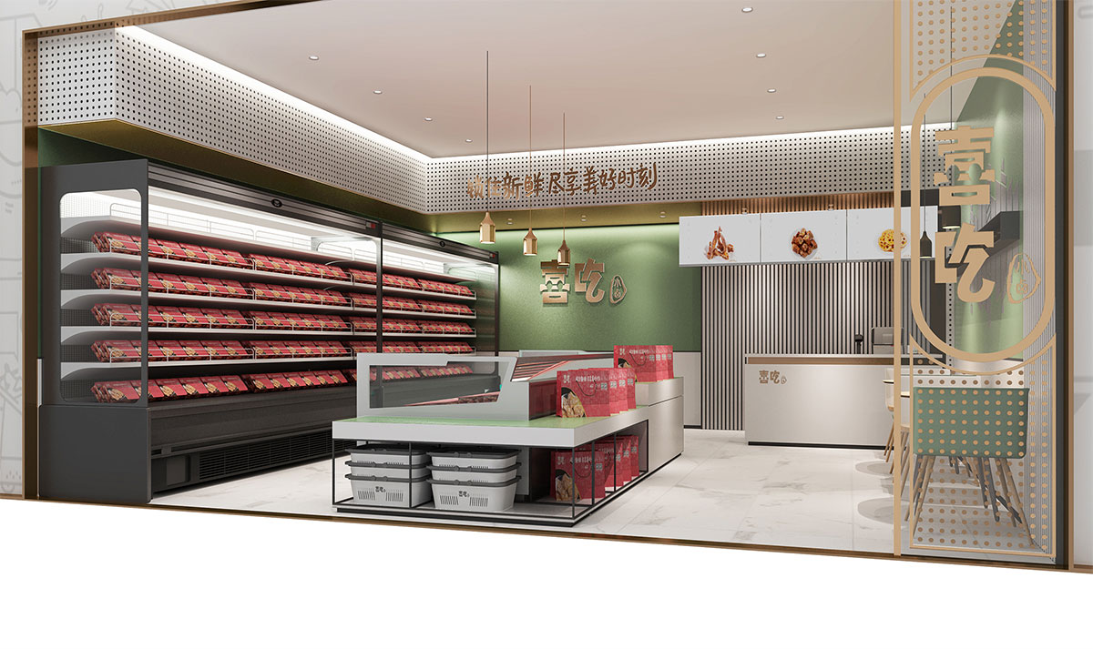 60平米卤味小吃店装修设计效果图