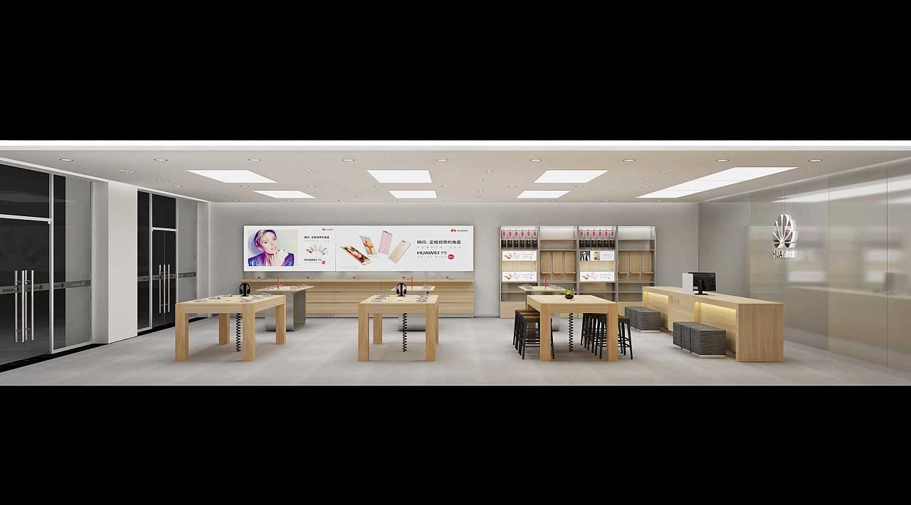 280平米华为手机体验店设计施工效果图