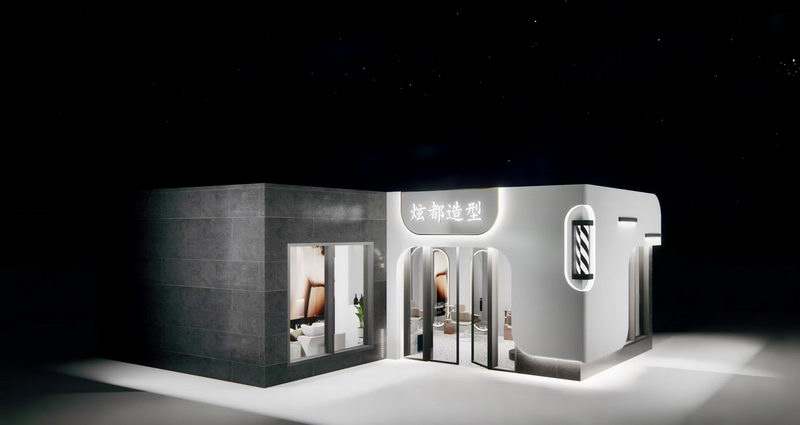 68平方郑州美发店装修设计效果图