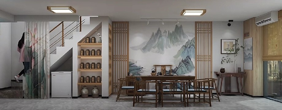 115平米洛阳茶叶店装修设计效果图