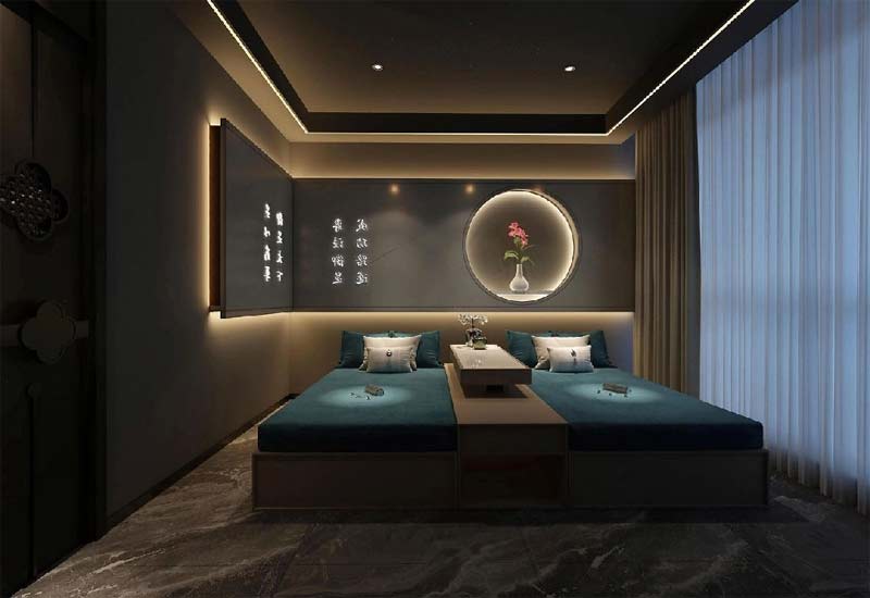 郑州推拿按摩店装修：中式风格与理疗房间隔音改造