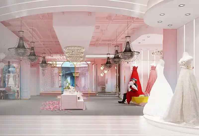 郑州婚纱店装修设计：梦幻主题与试纱间浪漫氛围营造