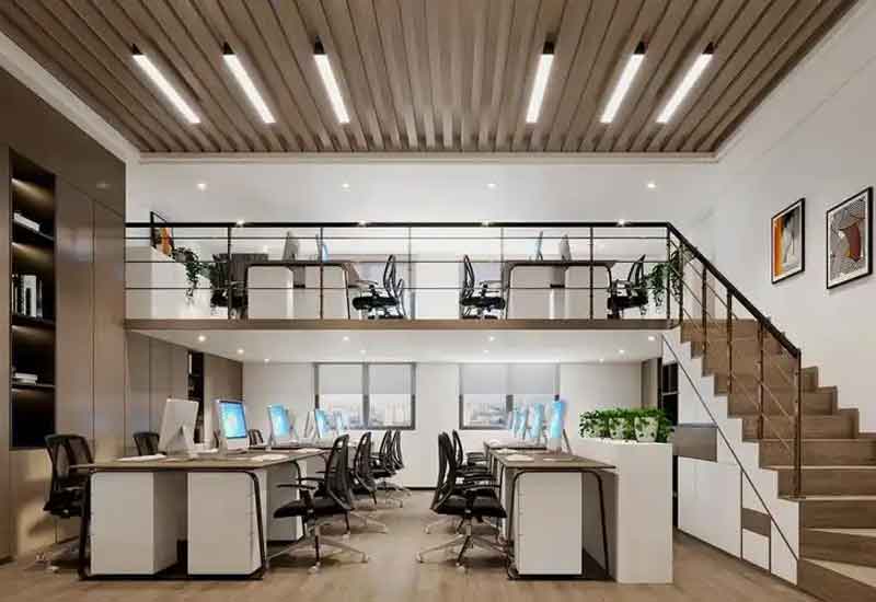 郑州办公室 loft 装修设计：双层空间的创意利用