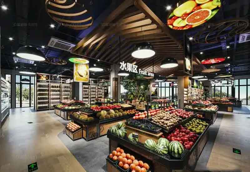 郑州生鲜店设计：肉类与蔬果的灯光显色设置