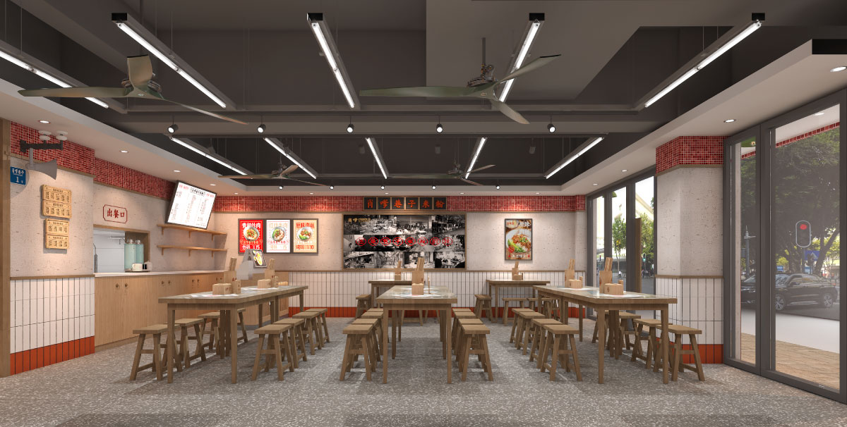 180平米郑州快餐店设计效果图