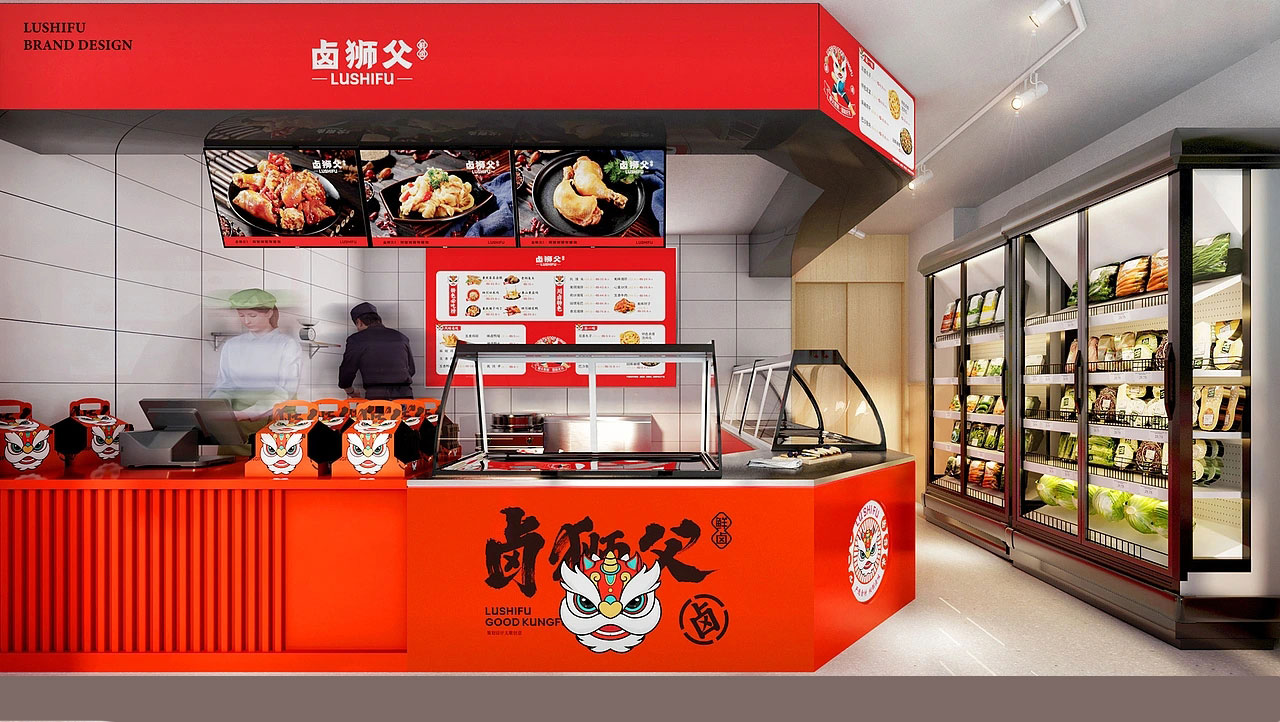 58平米郑州卤味小吃店装修设计效果图