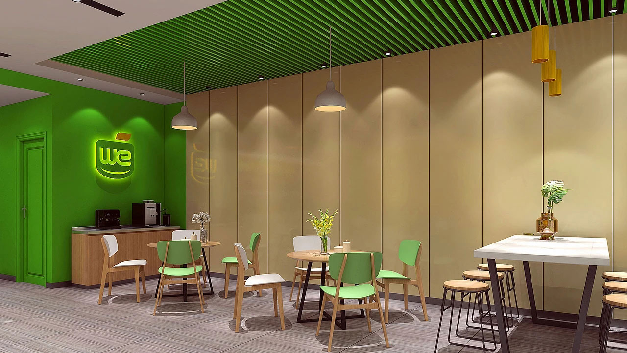 115平米郑州汉堡店装修设计效果图